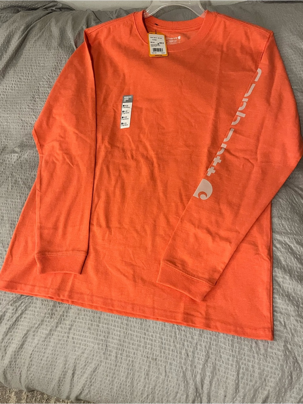 Women’s Carhartt Long Sleeve Teeshirt Size Medium 8-10, Salmon Color New W/ Tags